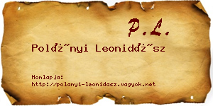 Polányi Leonidász névjegykártya